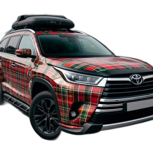 car, tartan-patterned, toyota, logo transparent PNG cut-out