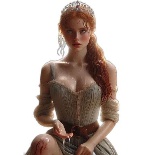 dress, crown, jewelry, face transparent PNG cut-out