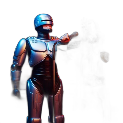 robot, weapon, sword, staff transparent PNG cut-out