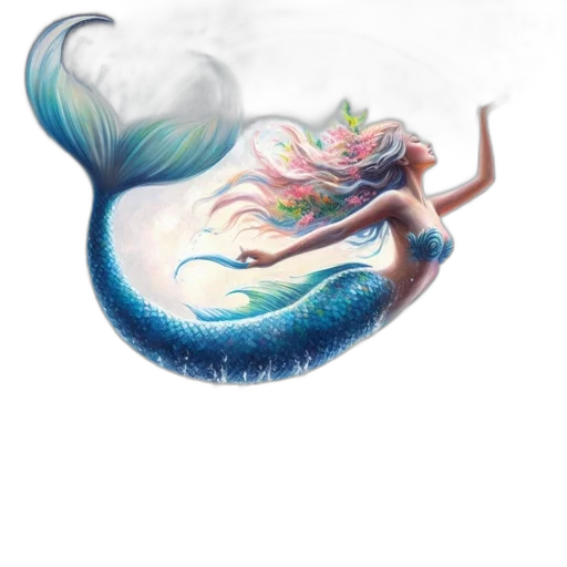 dragon, creature, hair, staff transparent PNG cut-out