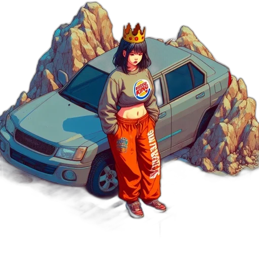 car, crown, robot, jewelry transparent PNG cut-out