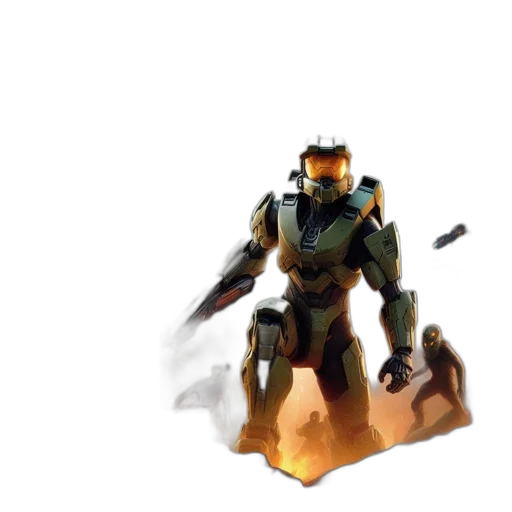 robot, weapon, concept art, 3d render transparent PNG cut-out