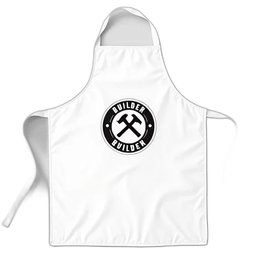 white, apron, circular, logo transparent PNG cut-out