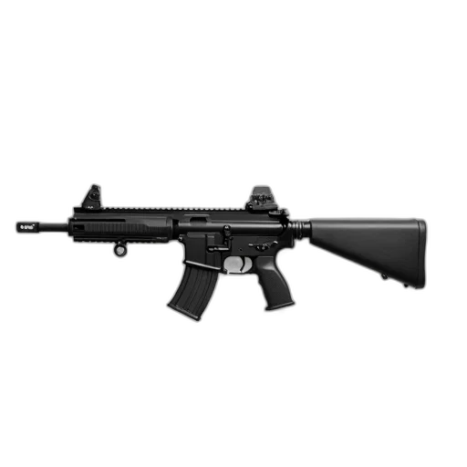 weapon, black, modern, rifle transparent PNG cut-out