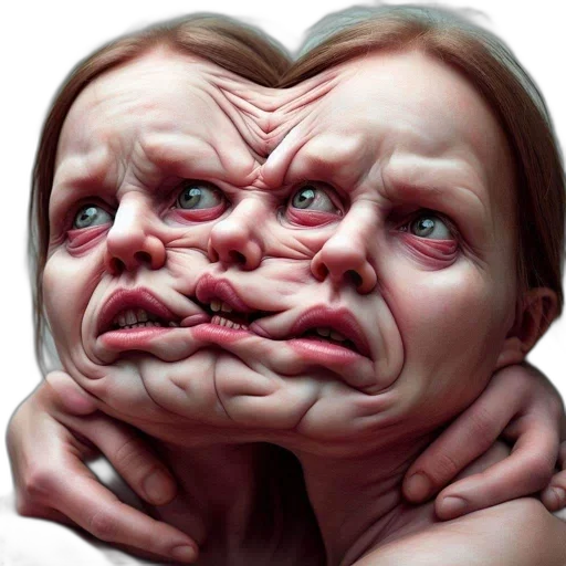face, mask, creature, photorealistic transparent PNG cut-out