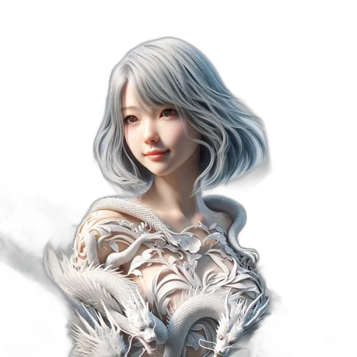 dress, robot, face, hair transparent PNG cut-out