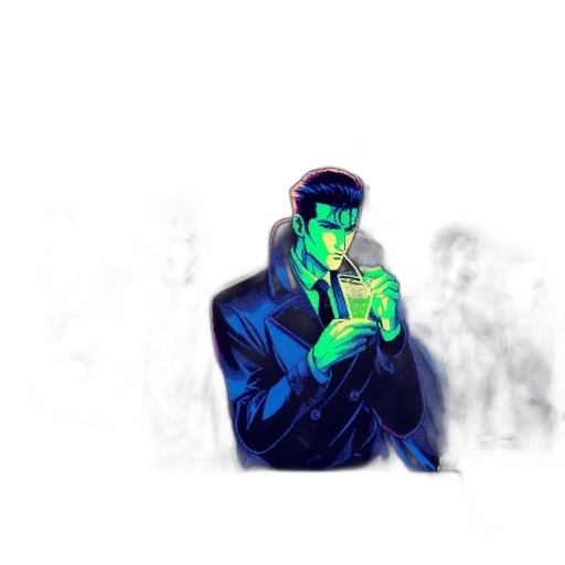 mask, jacket, comic book art, concept art transparent PNG cut-out