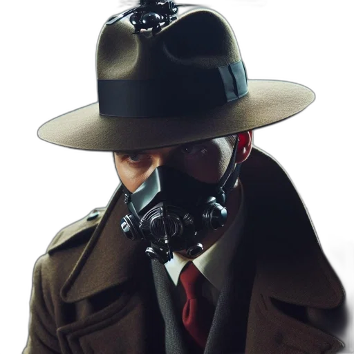 hat, mask, jacket, staff transparent PNG cut-out