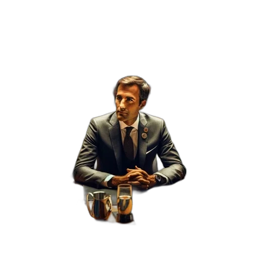 robot, jacket, face, staff transparent PNG cut-out