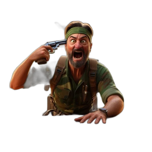 weapon, staff, face, hat transparent PNG cut-out