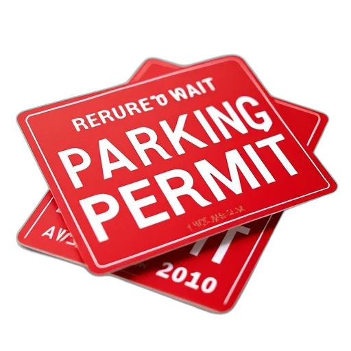 three, red, parking, permits transparent PNG cut-out