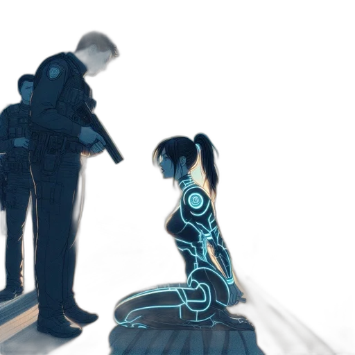 robot, dress, concept art, cyberpunk transparent PNG cut-out