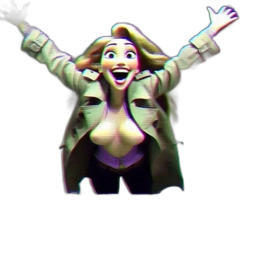 jacket, creature, robot, staff transparent PNG cut-out