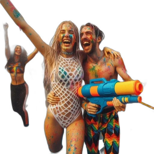 concept art, watercolor, 3d render, joyful transparent PNG cut-out