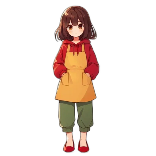 dress, food, jacket, staff transparent PNG cut-out