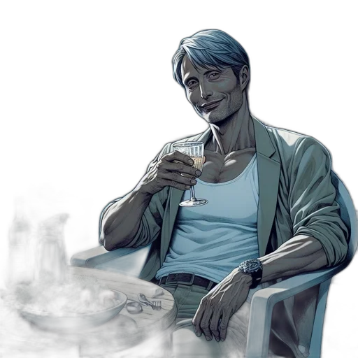 concept art, comic book art, cyberpunk, watercolor transparent PNG cut-out