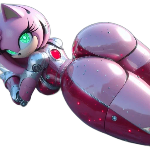 robot, concept art, 3d render, vaporwave transparent PNG cut-out