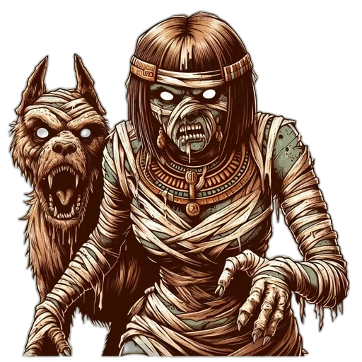 mask, creature, staff, fantasy art transparent PNG cut-out