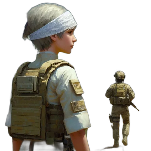 weapon, staff, hat, jacket transparent PNG cut-out