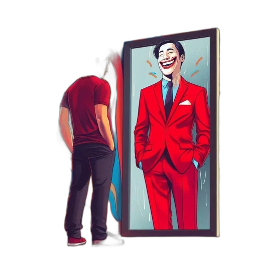 face, mask, jacket, comic book art transparent PNG cut-out