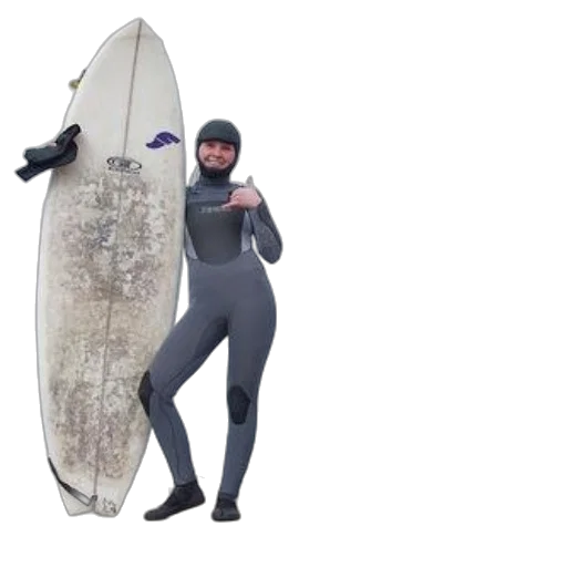 two, surfers, wetsuits, pose transparent PNG cut-out