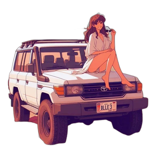 car, weapon, face, dress transparent PNG cut-out