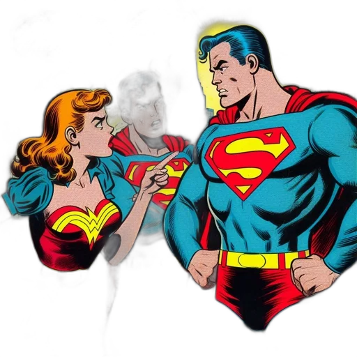 comic book art, concept art, cartoon, superman transparent PNG cut-out