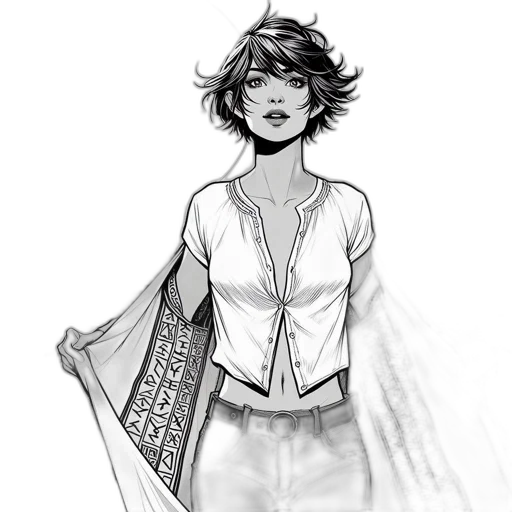 dress, staff, jacket, concept art transparent PNG cut-out