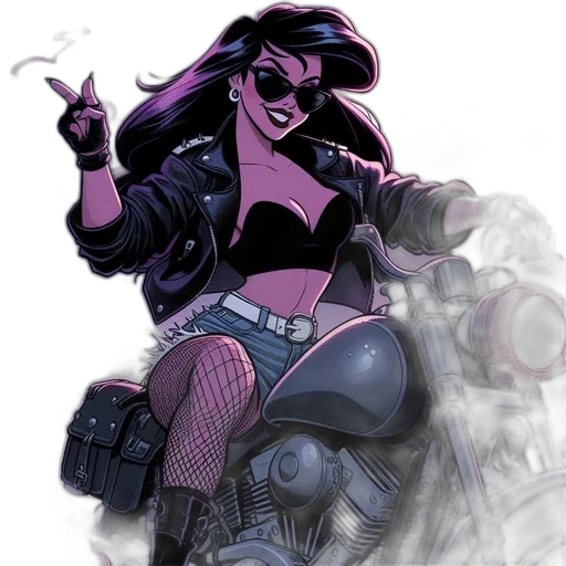 comic book art, concept art, cyberpunk, cartoon transparent PNG cut-out