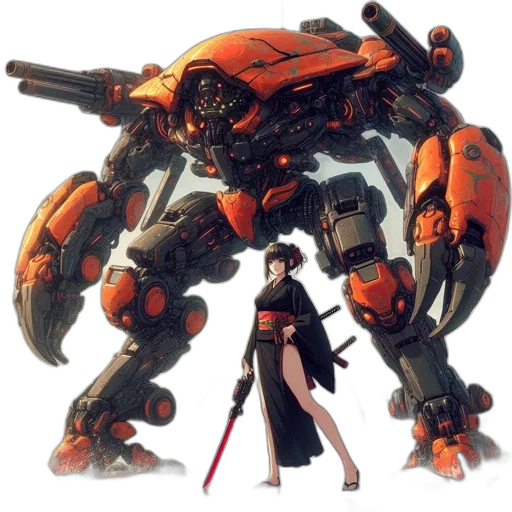 weapon, robot, concept art, cyberpunk transparent PNG cut-out