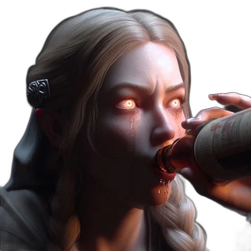 face, bottle, concept art, fantasy art transparent PNG cut-out
