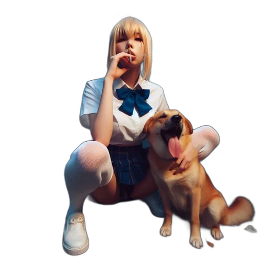 animal, creature, staff, anime transparent PNG cut-out