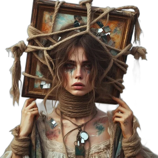 face, jewelry, mask, hair transparent PNG cut-out