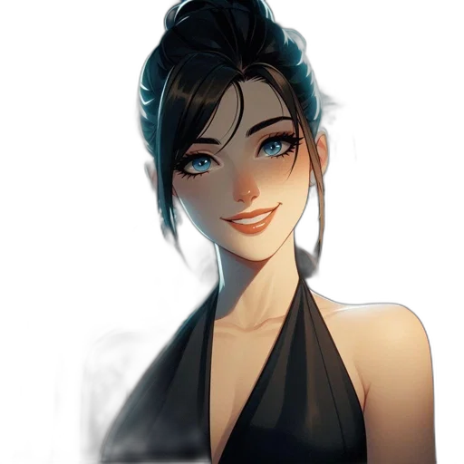 dress, staff, face, jewelry transparent PNG cut-out