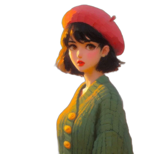 hat, dress, jacket, face transparent PNG cut-out