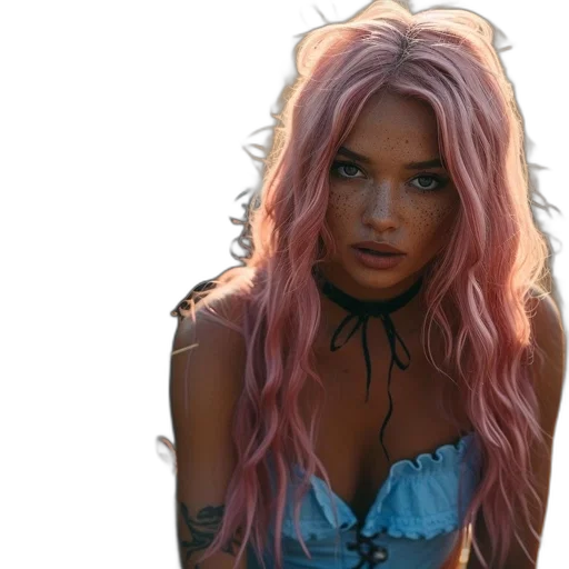 hair, creature, face, jewelry transparent PNG cut-out