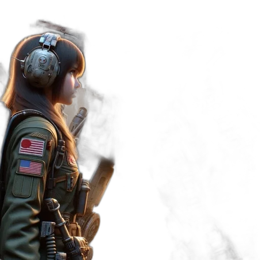 jacket, mask, weapon, staff transparent PNG cut-out