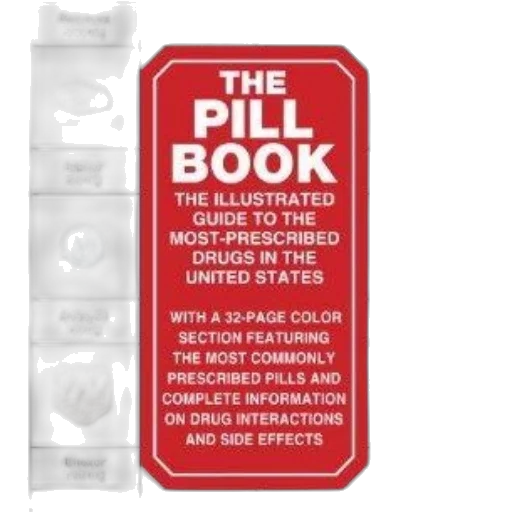 pill, book, illustrated, guide transparent PNG cut-out