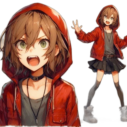 jacket, creature, face, weapon transparent PNG cut-out