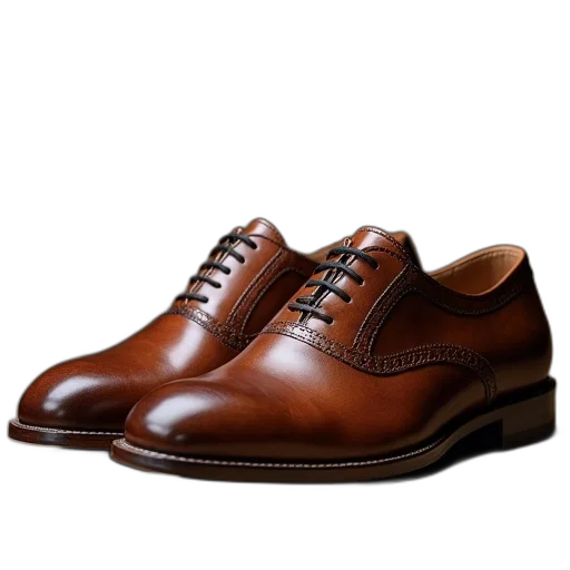 shoes, photorealistic, picture, brown transparent PNG cut-out