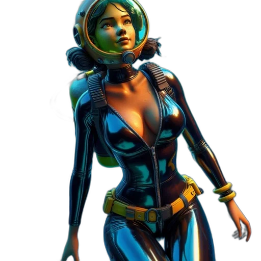 concept art, comic book art, cyberpunk, fantasy art transparent PNG cut-out