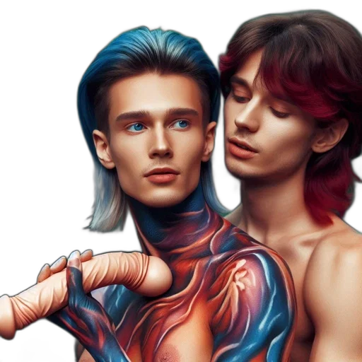 hair, vaporwave, photorealistic, fantasy art transparent PNG cut-out