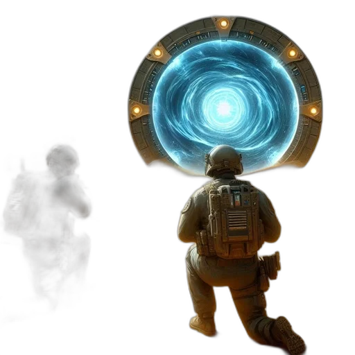 robot, weapon, staff, jacket transparent PNG cut-out