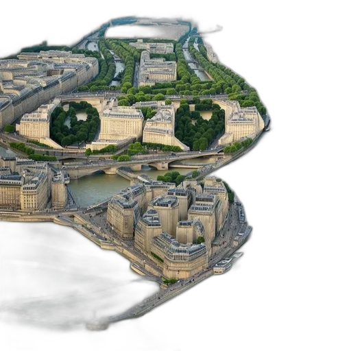 concept art, 3d render, photorealistic, aerial transparent PNG cut-out