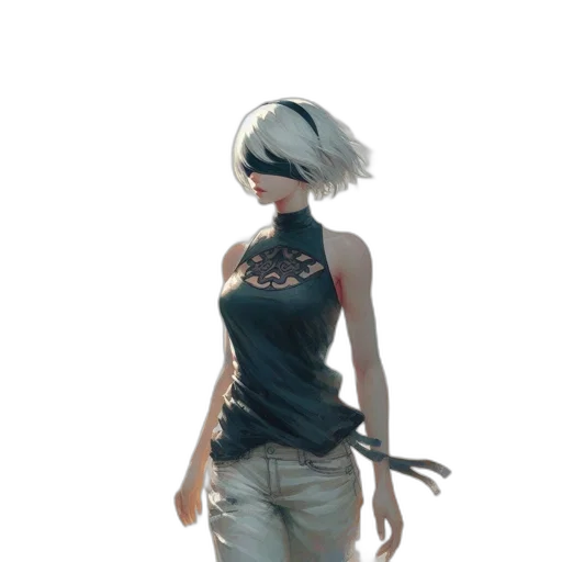 dress, jacket, staff, weapon transparent PNG cut-out