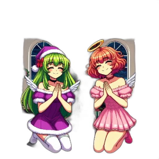 pixel art, anime, vaporwave, fantasy art transparent PNG cut-out