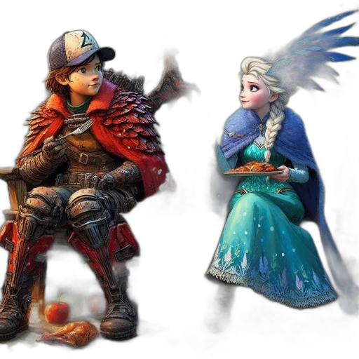 fantasy art, concept art, 3d render, pixel art transparent PNG cut-out