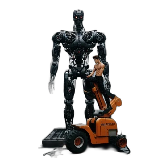 robot, concept art, 3d render, vast transparent PNG cut-out