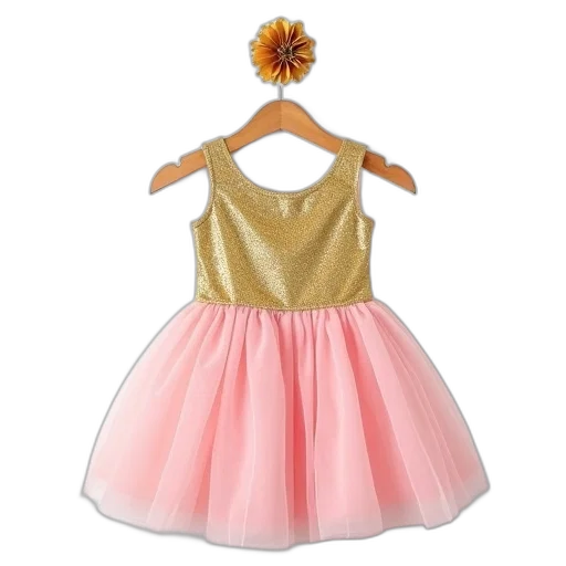 dress, golden, child, gold transparent PNG cut-out