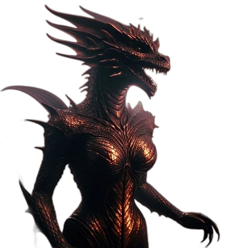dragon, dress, creature, concept art transparent PNG cut-out
